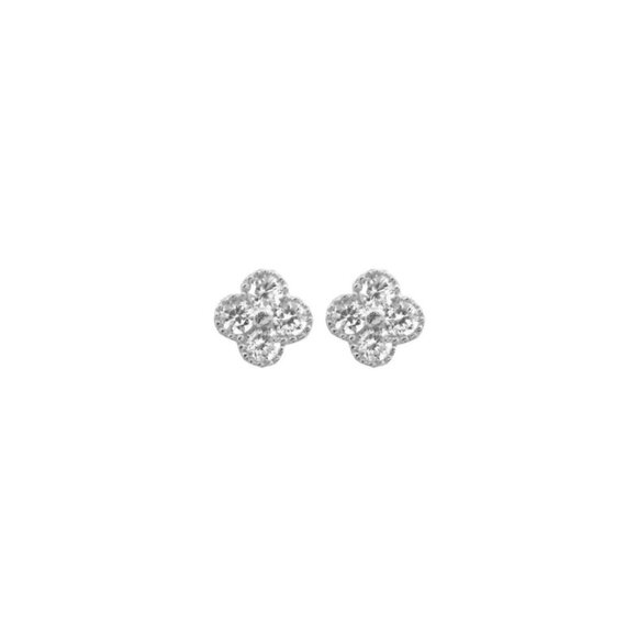 NWT Monique Clover Studs // Sterling Silver + CZ - Picture 1 of 4
